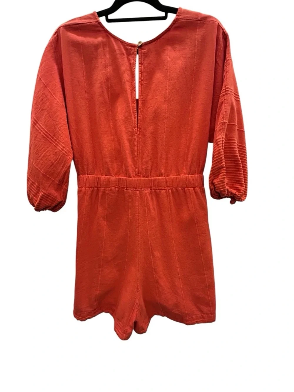 Free People Romper Small Red Coral Cutouts Oversized Festival